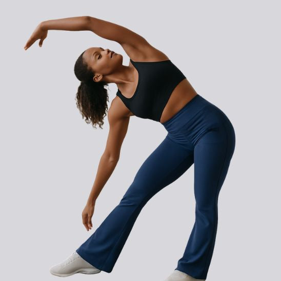 legging fitness femme taille haute push-up pour yoga pilates running sports plein air Bleu