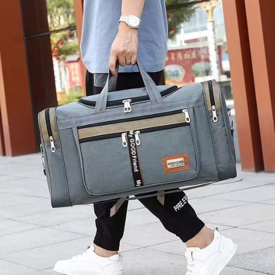 sac de sport homme polyvalent grande capacité gris clair