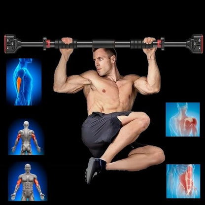 barre à traction homme fait des relevés de jambes