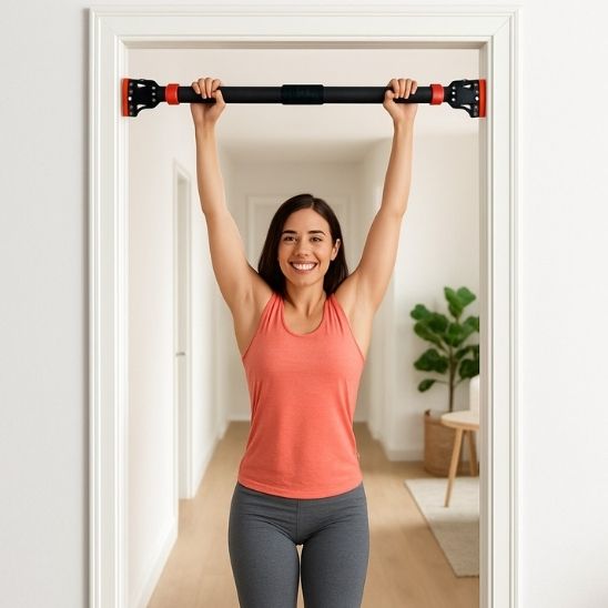 barre traction ajustable mecanisme verrouillage durable femme fait souleves