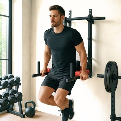 barre traction homme execute tractions assises
