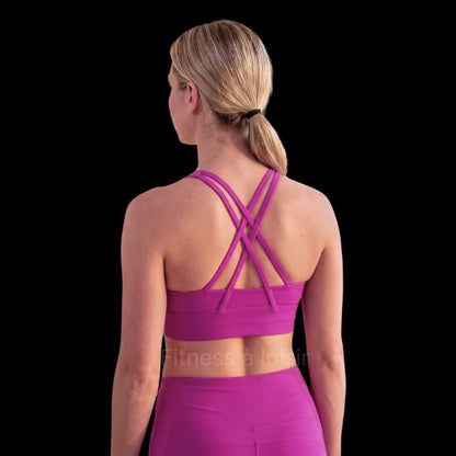Brassiere sport femme - bretelles croisées dos, coupe ajustée effet seconde peau