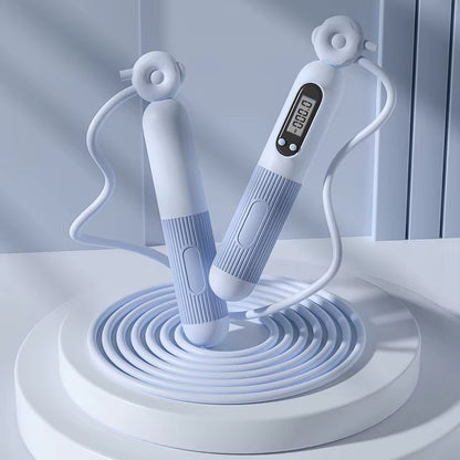corde a sauter avec compteur bleu