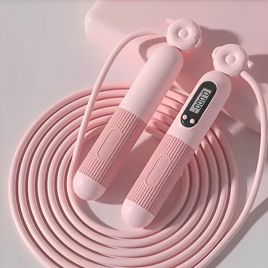 corde a sauter avec compteur rose
