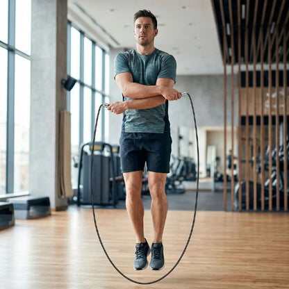 corde a sauter renforcement musculaire homme entrainement en salle de sport