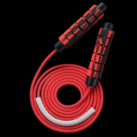 corde à sauter rouge reglable roulement a billes anti noeuds