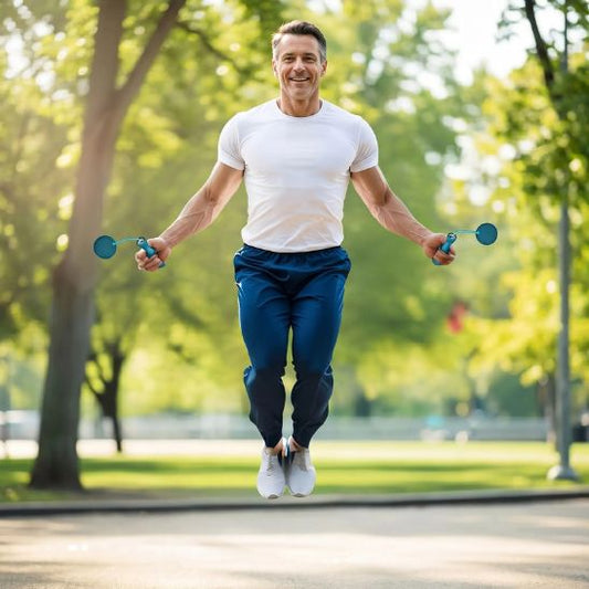 corde a sauter sans corde - homme pratique cardio en extérieur 
