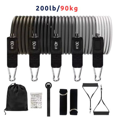 elastique sport bande de resistance 200 lb 90 kg noir gris