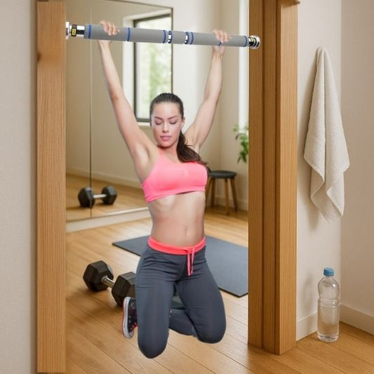 barre de traction porte domicile femme suspendue pieds croises fait etirements