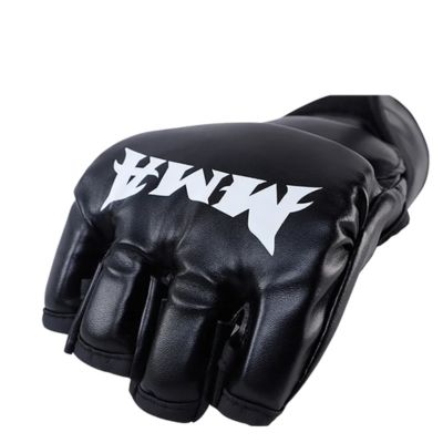 gants-de-boxe-demi-doigt-MMA-Unisexe-Noir