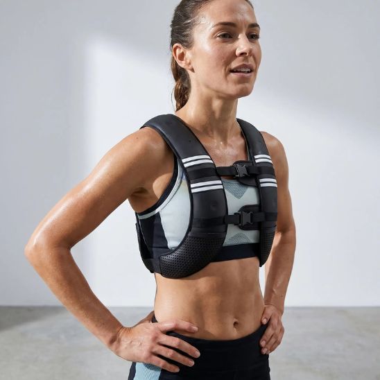 Gilet lesté femme ajustable - bandes réfléchissantes néoprène 5 kg