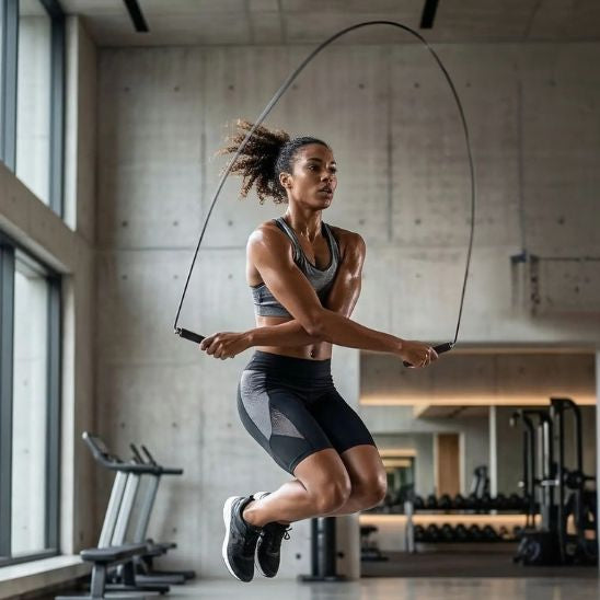 la corde à sauter professionnelle femme entrainsement intensif salle de sport
