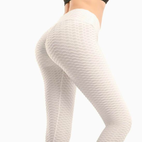 legging anti cellulite gainant taille haute femme push up blanc