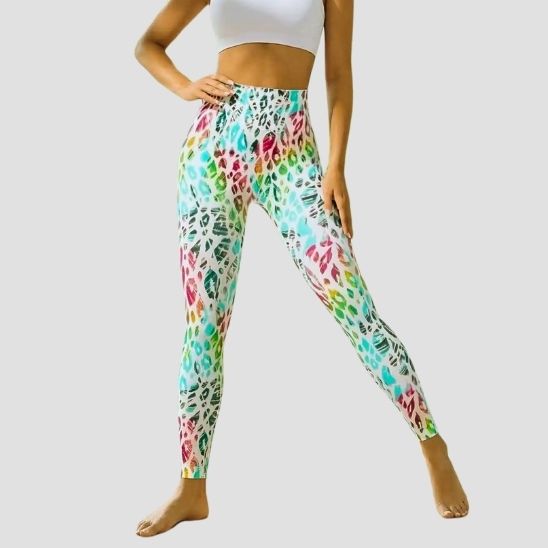 legging de sport imprimé taille haute - vue de face