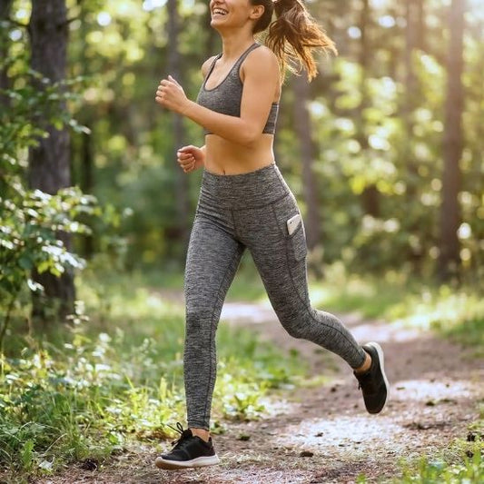 Legging sport femme taille haute gainant - running et jogging outdoor