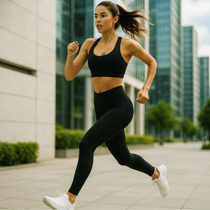 legging sport femme taille haute gainant pour entrainement fitness running 