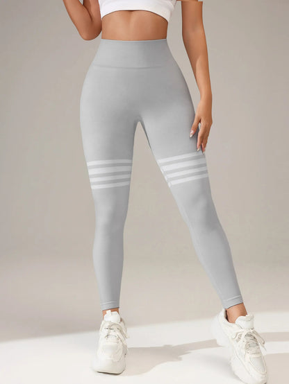 legging taille haute push up seamless gris clair
