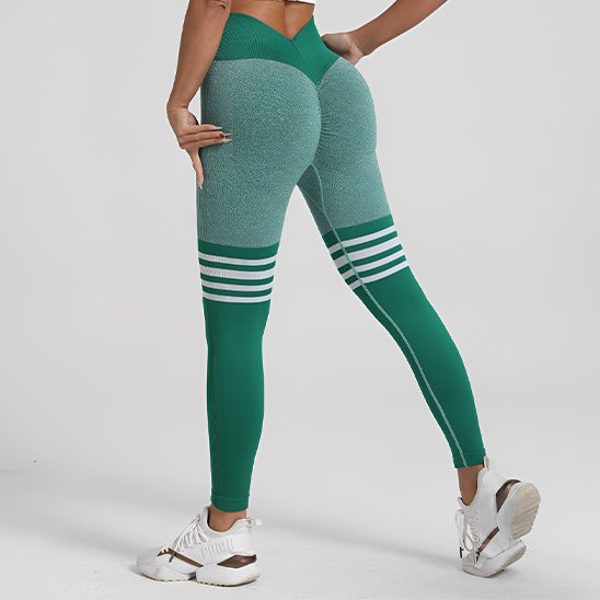legging taille haute push up seamless vert