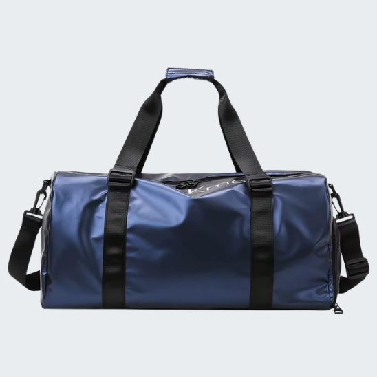 sac de sport homme bleu polyvalent compartiment chaussures  