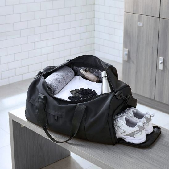 sac de sport pour homme 20L noir compartiment chaussures et poches multifonction sport et voyage