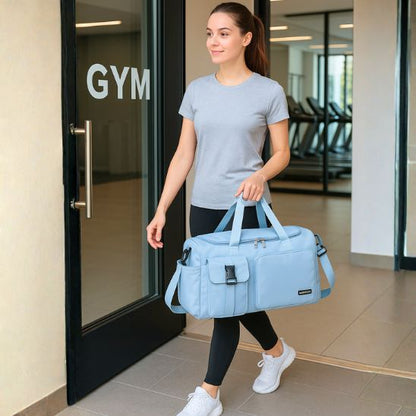 Sac sport femme bleu confortable femme quitte salle sport