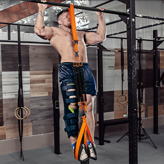 sportif utilise elastique musculaion bande assistance traction varier exercices 