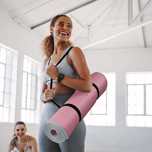 tapis de gym caoutchouc flexible femme transporte tapis enroule
