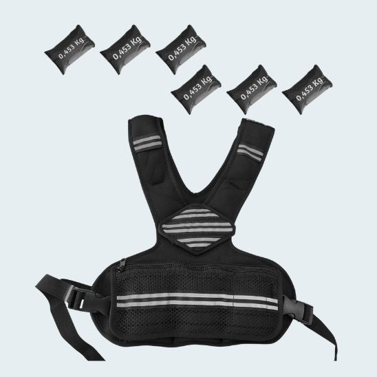 Veste lestée ajustable 1,8 à 4,5 kg avec bandes réfléchissantes pour Fitness, Musculation, Course à pied, HIIT, Cross-training, Marche