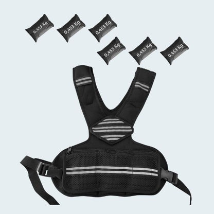 Veste lestée ajustable 1,8 à 4,5 kg avec bandes réfléchissantes pour Fitness, Musculation, Course à pied, HIIT, Cross-training, Marche